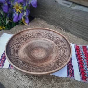 Large natural color terracotta dish
